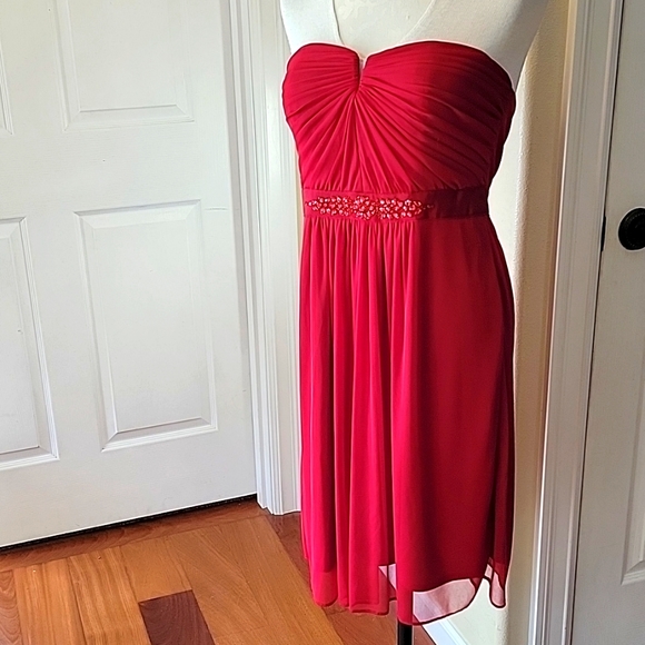 Adrianna Papell Red Stapless Dress - Picture 1 of 8